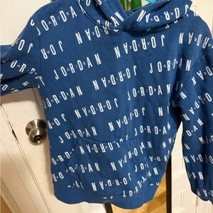 Jordan Blue All-Over Logo Hoodie